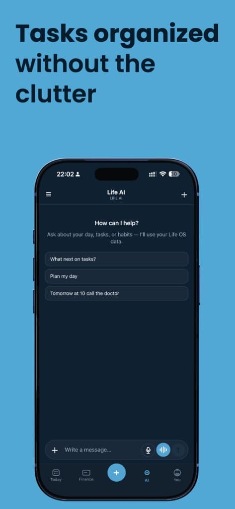 Tasks organized without the clutter