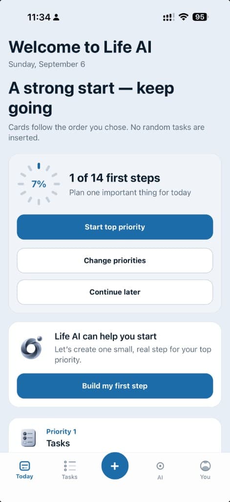 Life AI Today screen