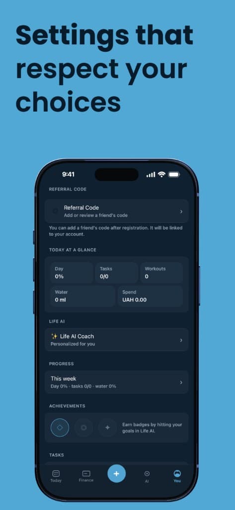 Settings that respect your choices